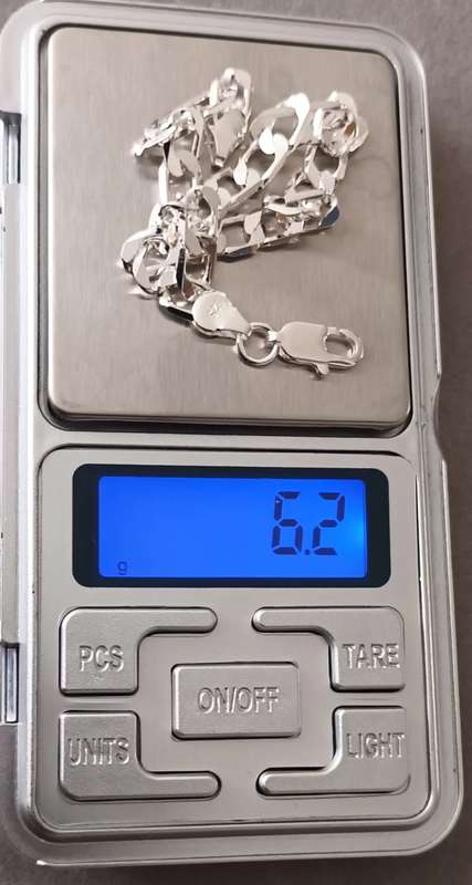 Sterling Silver Men`s Bracelet. 6.2g. 20cm. Width 6mm.