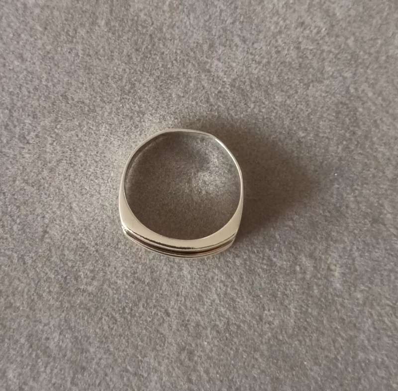 Sterling Silver & Gold Tone Men`s Ring. 4.3g. Size U 1/2.