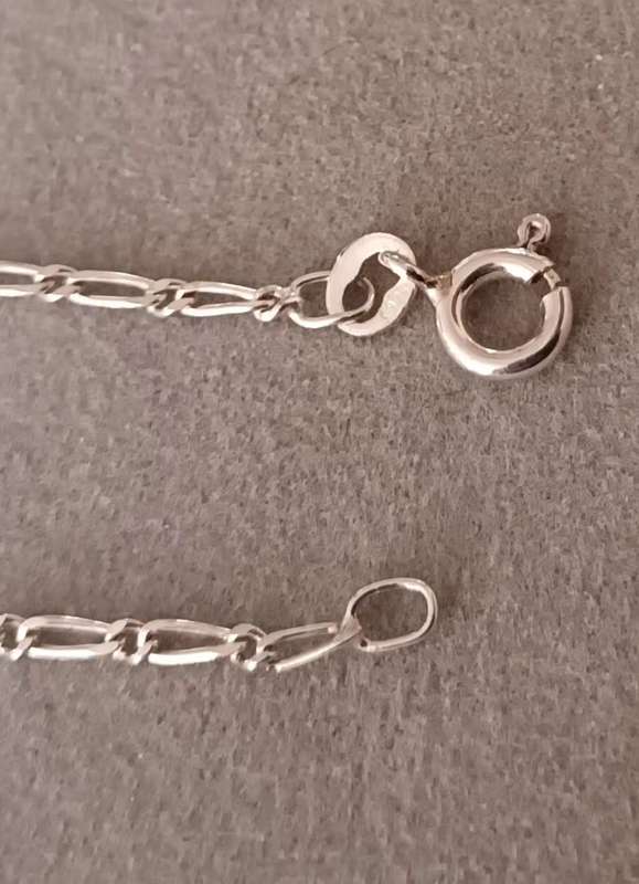 Sterling Silver Figaro Chain & Bracelet. 7.7g.
