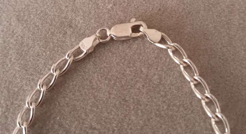 100% Silver Bracelet. 4.9g. 19.5cm.