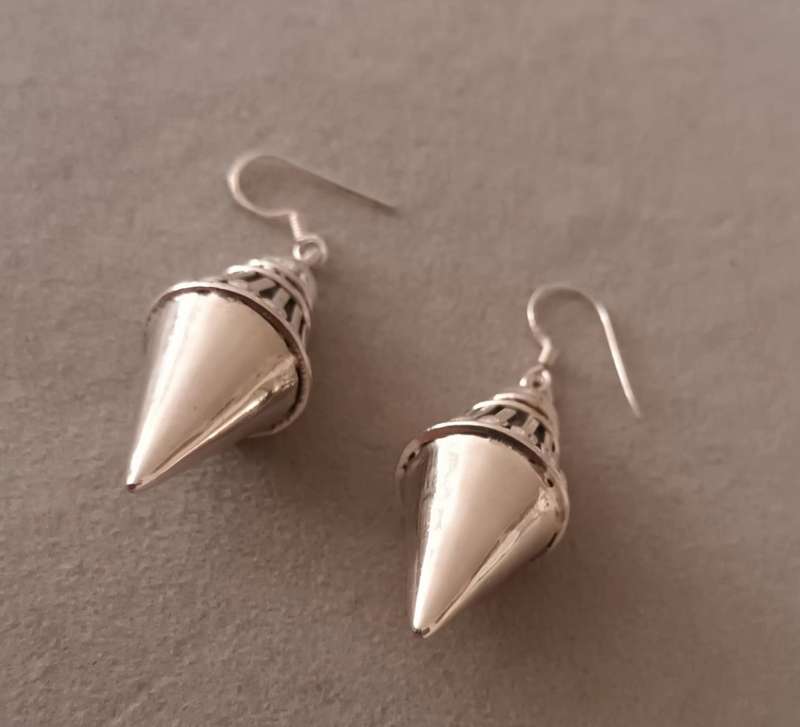 Retro Solid Heavy Sterling Silver Earrings.14.6g. 45x20mm.