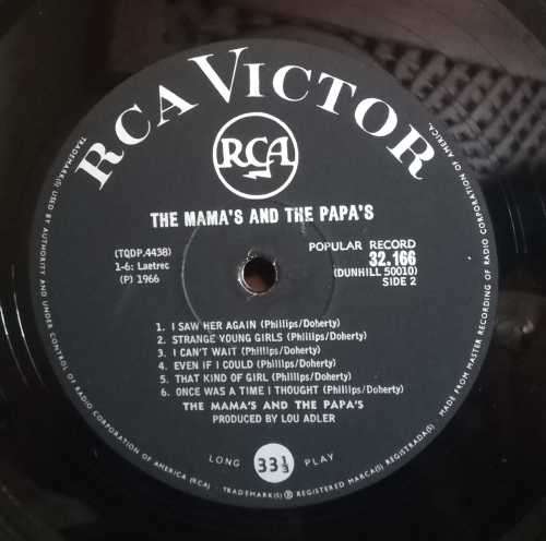 THE MAMA`S & THE PAPAS - I SAW HER AGAIN LP VINYL RECORD