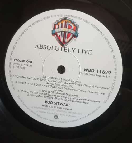ROD STEWART - ABOSUTELY LIVE LP VINYL RECORD DOUBLE ALBUM