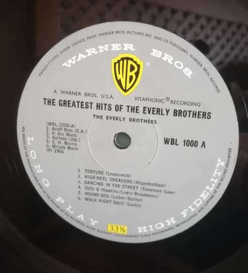 THE GREATEST HITS OF THE EVERLY BROTHERS LP VINYL