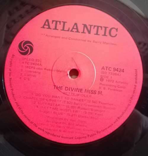 BETTER MIDLER- THE DIVINE MISS M LP VINYL RECORD