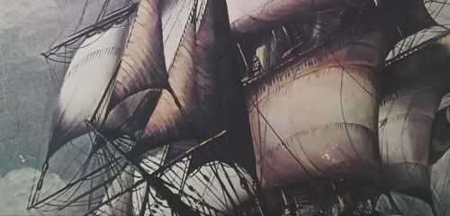 Rare Signed Andres Orpinas Original Three Dimensional Ship. Mid 1900s