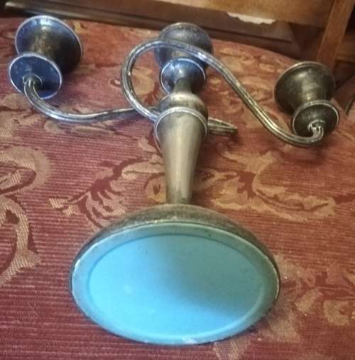 Antique 3 Arm Silver Candelabra