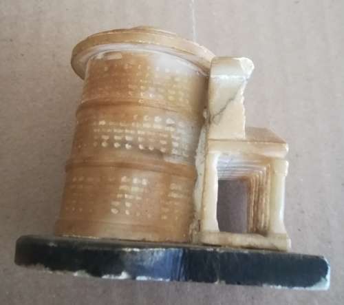 Stone Parthenon hand carved ornament. Length 7cm. Width 5cm.