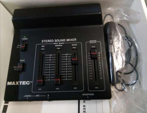 Vintage Brand New Maxtec Stereo Sound Mixer. With Dynamic Microphone.