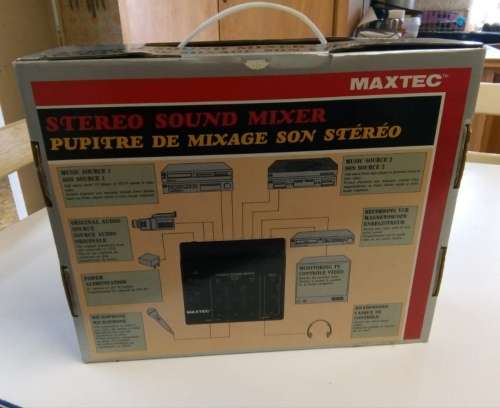 Vintage Brand New Maxtec Stereo Sound Mixer. With Dynamic Microphone.