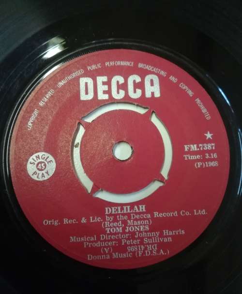Tom Jones 45rpm record