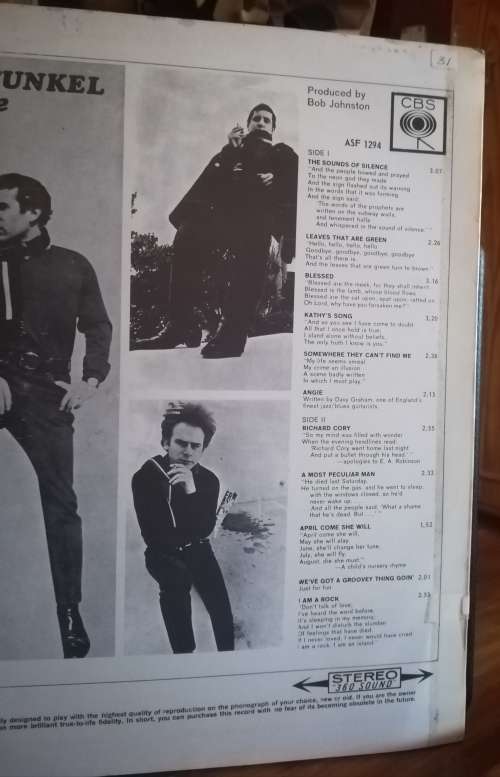 **SIMON and GARFUNKEL** SOUNDS OF SILENCE LP VINYL RECORD 1966