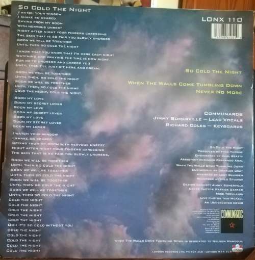 COMMUNARDS LP VINYL RECORD - SO COLD THE NIGHT