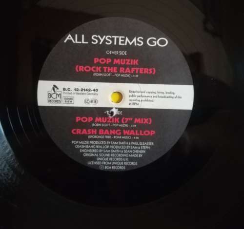 ALL SYSTEMS GO LP VINYL RECORD.