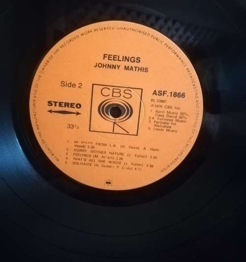 JOHNNY MATHIS LP VINYL RECORD