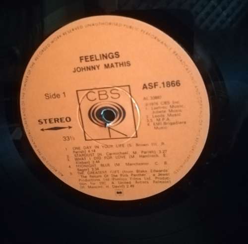 JOHNNY MATHIS LP VINYL RECORD