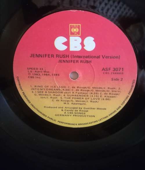 JENNIFER RUSH LP VINYL RECORD