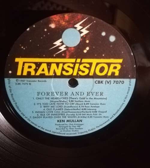 KEN MULLAN AUTOGRAPHED LP VINYL RECORD
