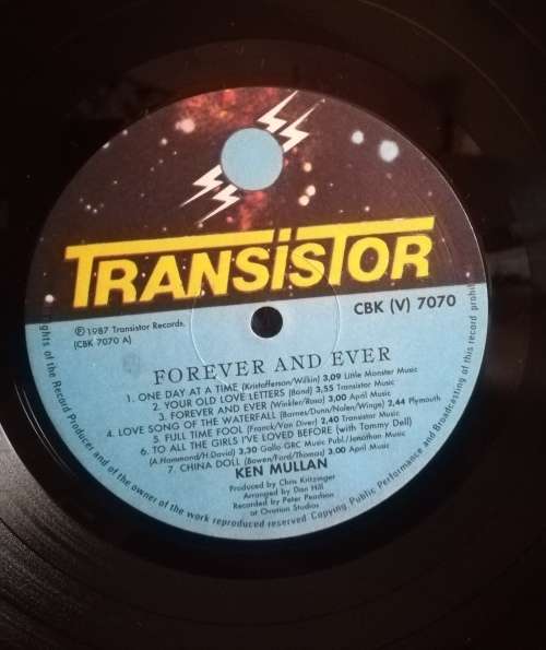 KEN MULLAN AUTOGRAPHED LP VINYL RECORD