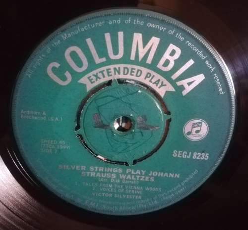 WALTZES OF JOHANN STRAUSS 45RPM MONO