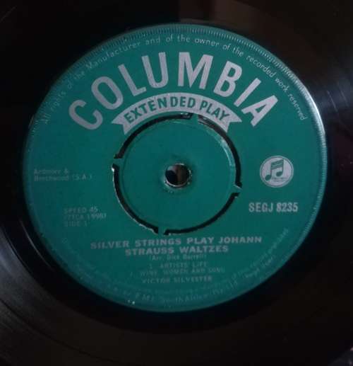 WALTZES OF JOHANN STRAUSS 45RPM MONO