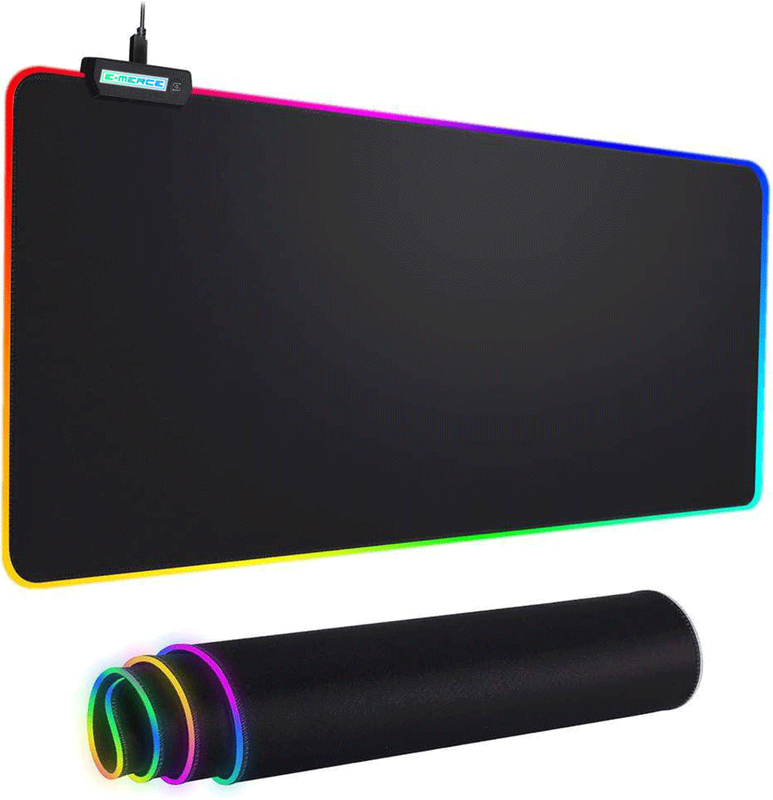 E-Merce Extra Large RGB LED Gaming Mouse Pad Non Slip