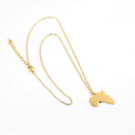 Africa map pendant and necklace