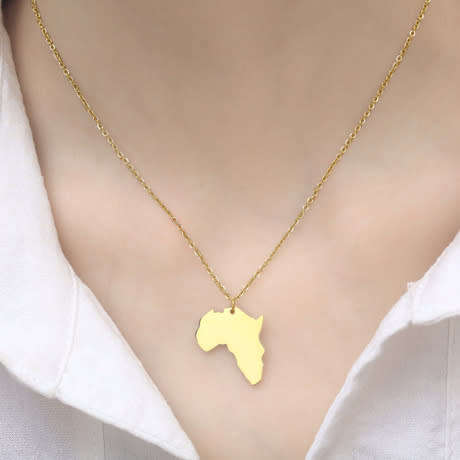 Africa map pendant and necklace