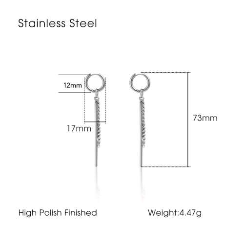 Stainless steel unisex earrings