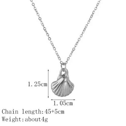 Stainless steel sea shell necklace