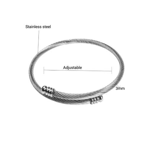 Stainless steel twisted wire bangle