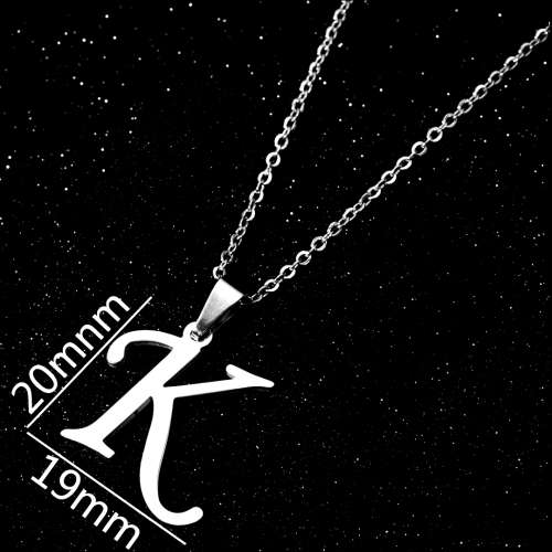 Stainless steel alphabet letter pendant and necklace