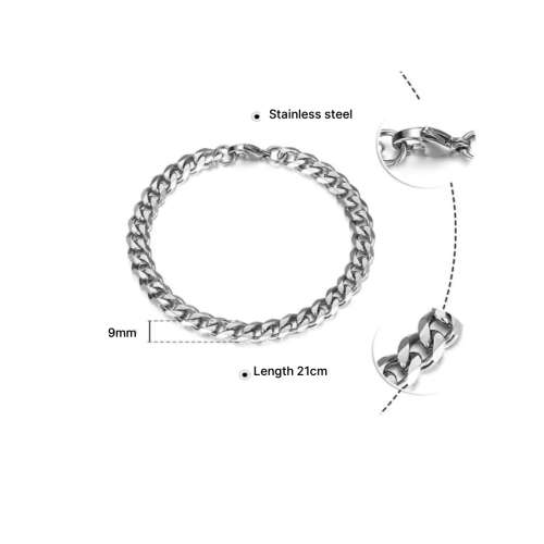 9mm stainless steel bracelet