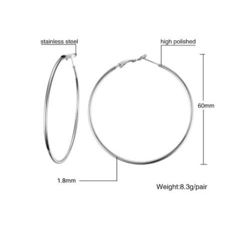 Stainless steel 60mm hoops