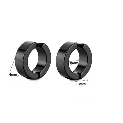 Stainless steel black plated CLIP ON huggie hoops
