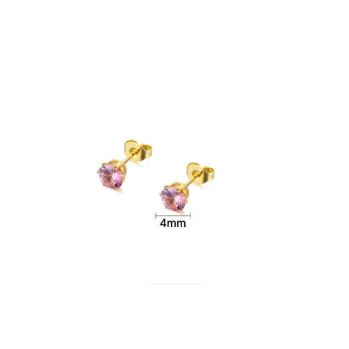 4mm Zirconia Crystals Stud Earrings