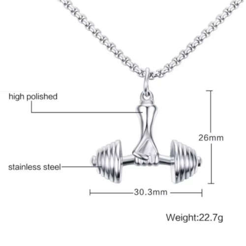 Dumbbell Pendant and Necklace