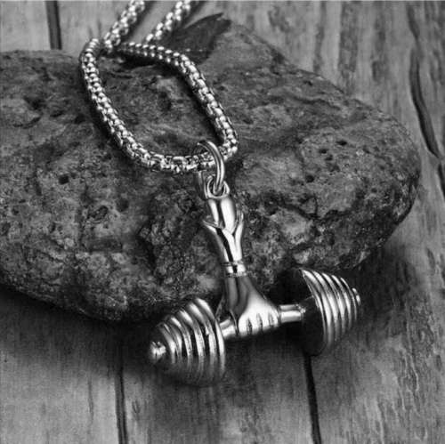 Dumbbell Pendant and Necklace