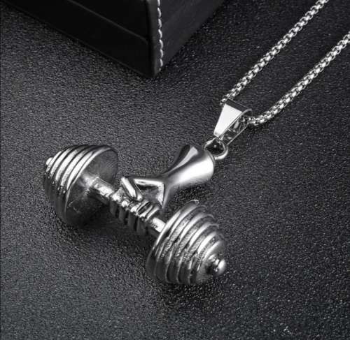 Dumbbell Pendant and Necklace