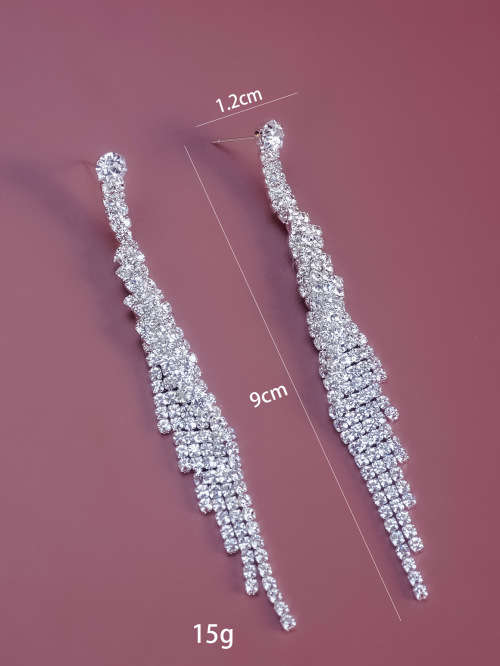 Rhinestone Long Earrings