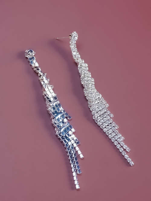 Rhinestone Long Earrings