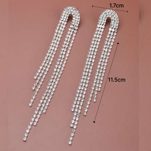 Rhinestone Tassel Earrings
