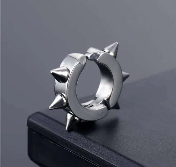 Clip ON Stainless Steel Rivet Huggie Hoops Earrings