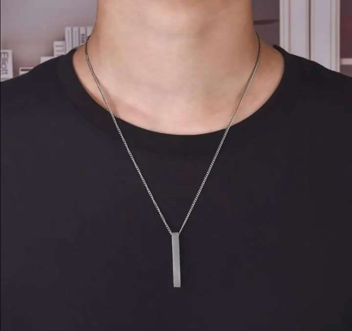 Rectangle Bar Pendant and Necklace