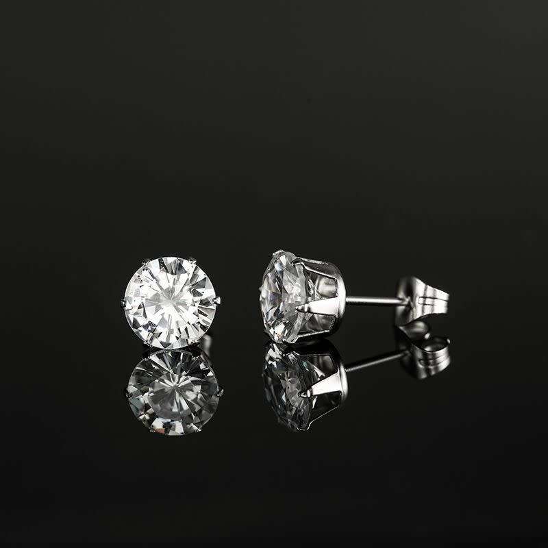 Zirconia Crystals Stud Earrings 4mm