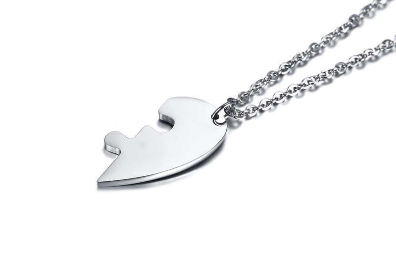 Stainless Steel Heart Set Silver
