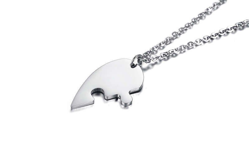 Stainless Steel Heart Set Silver
