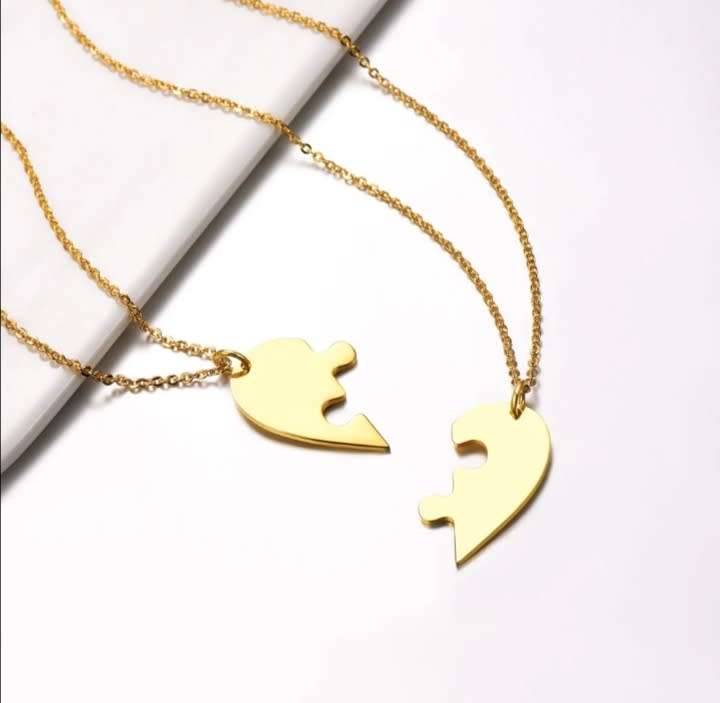 Stainless Steel Heart Couple Set Gold