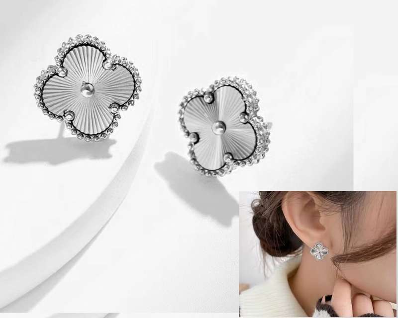 Stainless Steel Four Leaf Clover Studs