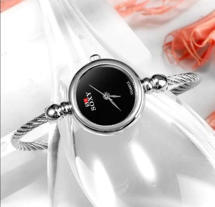 Women`s Watch Stainless Steel Bangle Bracelet Quatz Watch